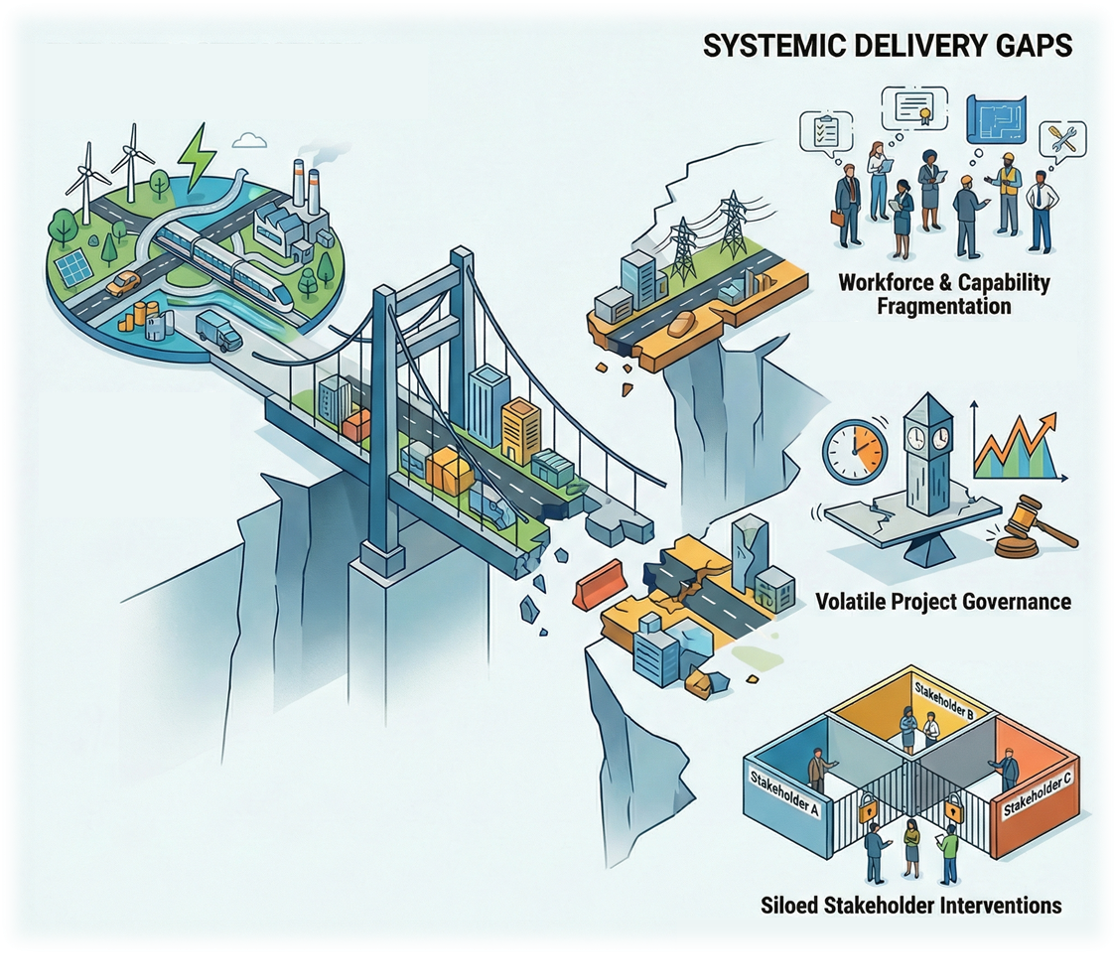 Abstract infrastructure-themed visual